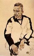 Egon Schiele Portrait of Heinrich Benesch oil painting